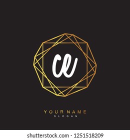 Initial CE handwriting logo vector