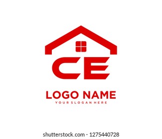 Initial CE home logo vector.