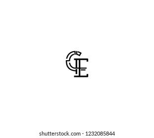 Initial CE Letter Linked Stylish Linear Monogram Modern Creative Logotype