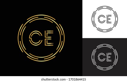 Initial CE Letter Logo Creative Modern Typography Vector Template. Digital Abstract Letter CE Logo Design