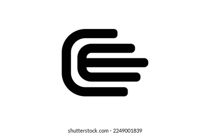 Initial CE Letter Logo With Creative Concept Hand
