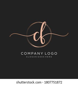 Initial CF beauty monogram and elegant logo design, handwriting logo of initial signature, wedding, fashion, floral and botanical with creative template.