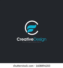 Logotipo inicial CF o FC Diseño Agrupación de plantillas de logotipos abstractos Vector de diseño, Emblema, Concepto de diseño, Diseño de símbolos creativos elemento vectorial de diseño para identidad, logotipo o icono