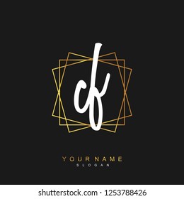 Initial CF handwriting logo vector