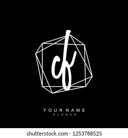 Initial CF handwriting logo vector