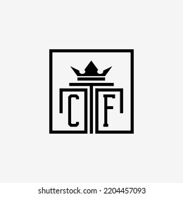 Initial CF Law Firm logo and icon design template stock vector