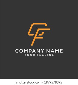 Initial CF Letter Logo Design Vector Template. Monogram and Creative Alphabet CF Letters icon Illustration.