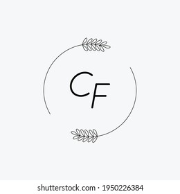 Logo inicial CF Escritura a mano Moda de las letras moderna