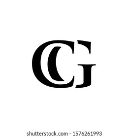Initial cg alphabet logo design template vector