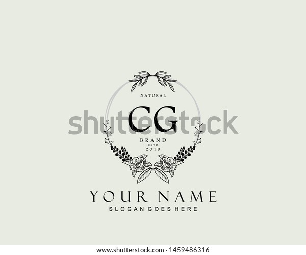 Initial Cg Beauty Monogram Elegant Logo Stock Vector Royalty Free