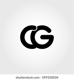 initial cg black business logo