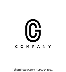 initial CG GC logo design vector illustration with simple and black color and modern concept