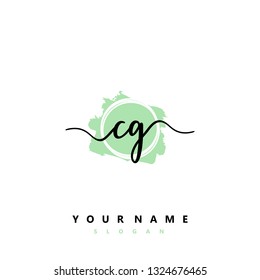 Initial CG handwriting logo