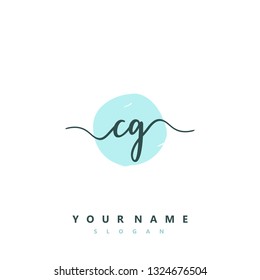 Initial CG handwriting logo