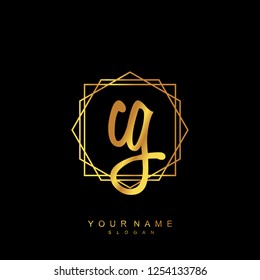 Initial CG handwriting logo vector