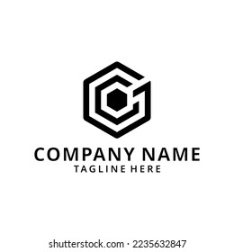 icono inicial del hexágono CG. vector de diseño de logotipo de letra