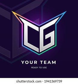 Initial CG logo design with strong shape, Logo for game, esport, initial gaming, community or business.