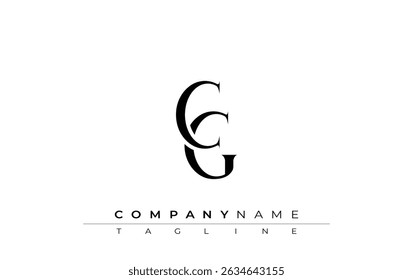 Initial CG Logo Design Vector. Elegant Monogram Logo Design with Decorative Elements and Typography