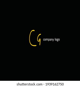 Initial CG logo handwriting vector