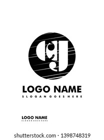 Initial CG negative space logo with circle template