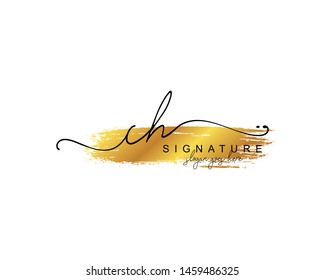 Initial CH beauty monogram and elegant logo design, handwriting logo of initial signature, wedding, fashion, floral and botanical with creative template.