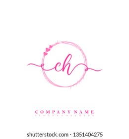 Initial CH handwriting logo Initial CH handwriting logo