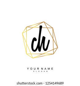 Initial CH handwriting logo vector