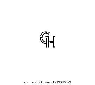 Initial CH Letter Linked Stylish Linear Monogram Modern Creative Logotype