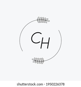 Initial CH Logo Handwriting Lettering fashion modern