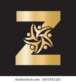 Initial Charity Logo combine with letter Z vector template