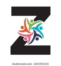 Initial Charity Logo combine with letter Z vector template