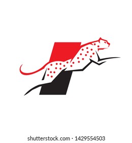 Initial I cheetah logo template vector illustration