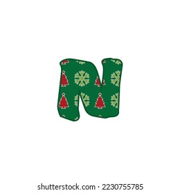 Initial Christmas Letter N Logo Designs. It will be suitable for which company or brand name start those letter.