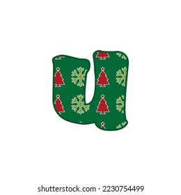 Diseños del logotipo inicial de la letra de Navidad U. Será adecuado para qué empresa o marca inicia esa carta.