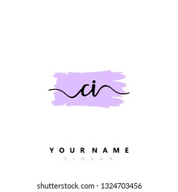 Initial CI handwriting logo