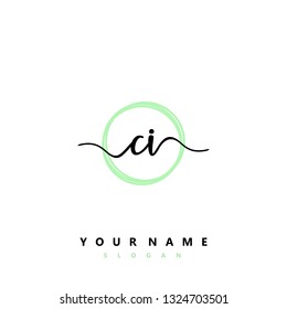 Initial CI handwriting logo