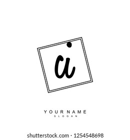 Initial CI handwriting logo vector