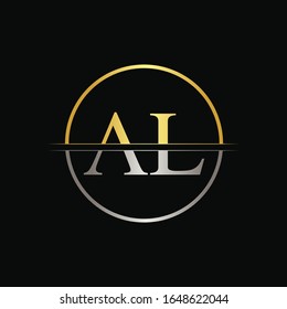 Initial Circle AL Letter With Modern Typography Vector Template. Creative Abstract Letter AL Logo Design