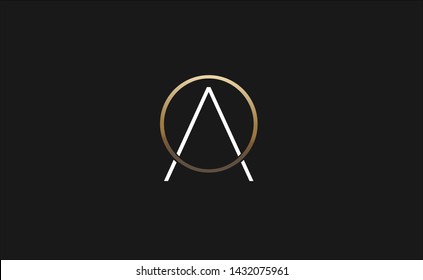 A initial circle company or AO OA logo black background