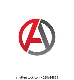 A initial circle company or AO OA logo red