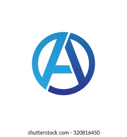 A initial circle company or AO OA logo blue