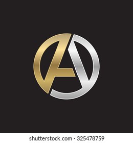 Una empresa de círculo inicial o un logotipo de OA OA negro fondo