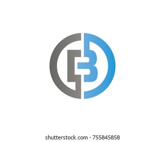 initial circle company logo B black