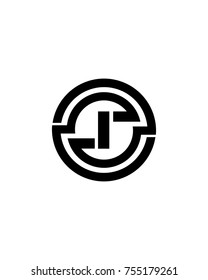 initial circle company logo I black