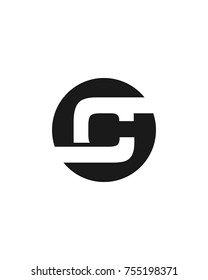 initial circle company logo C black