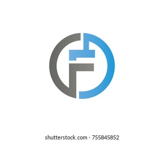initial circle company logo F black