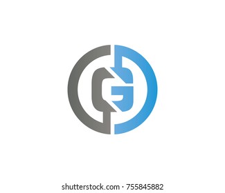 initial circle company logo G black