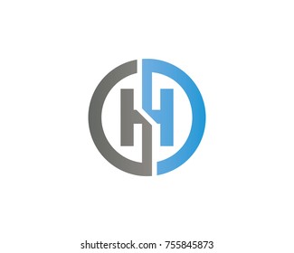 Initial Circle Company Logo H Black Stock Vector (Royalty Free) 755845873