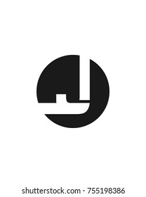 initial circle company logo J black