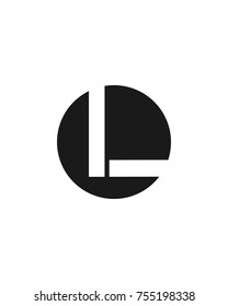 initial circle company logo L black